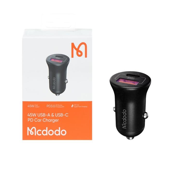 شارژر فندکی 45W فست و PD دو پورت Mcdodo مدل CC-2680 - مشکی